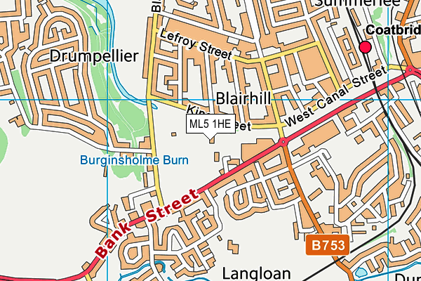 ML5 1HE map - OS VectorMap District (Ordnance Survey)