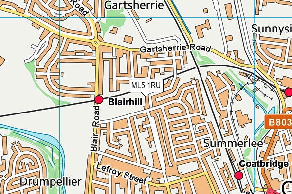 ML5 1RU map - OS VectorMap District (Ordnance Survey) ML5 1RU map - OS VectorMap District (Ordnance Survey)