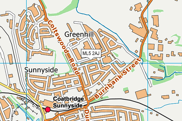 ML5 2AJ map - OS VectorMap District (Ordnance Survey) ML5 2AJ map - OS VectorMap District (Ordnance Survey)