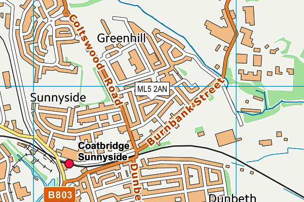 ML5 2AN map - OS VectorMap District (Ordnance Survey) ML5 2AN map - OS VectorMap District (Ordnance Survey)