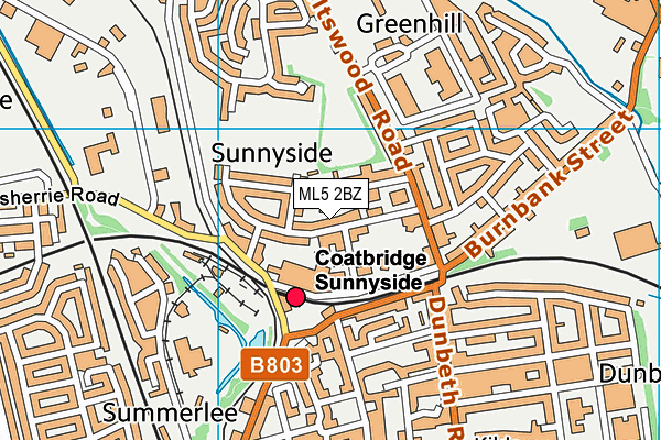 ML5 2BZ map - OS VectorMap District (Ordnance Survey) ML5 2BZ map - OS VectorMap District (Ordnance Survey)