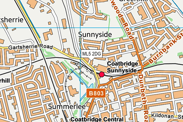 ML5 2DG map - OS VectorMap District (Ordnance Survey) ML5 2DG map - OS VectorMap District (Ordnance Survey)