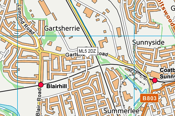 ML5 2DZ map - OS VectorMap District (Ordnance Survey) ML5 2DZ map - OS VectorMap District (Ordnance Survey)