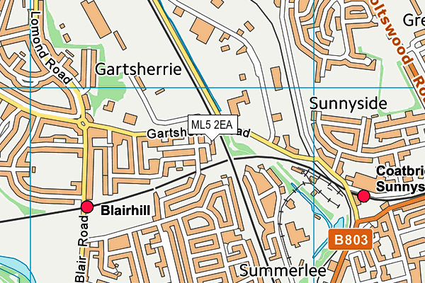 ML5 2EA map - OS VectorMap District (Ordnance Survey)