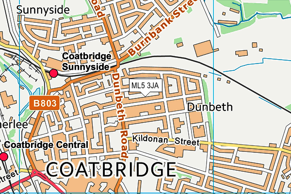 ML5 3JA map - OS VectorMap District (Ordnance Survey) ML5 3JA map - OS VectorMap District (Ordnance Survey)