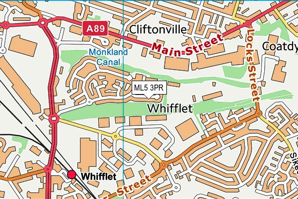 ML5 3PR map - OS VectorMap District (Ordnance Survey)
