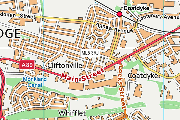 ML5 3RJ map - OS VectorMap District (Ordnance Survey)