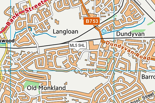 ML5 5HL map - OS VectorMap District (Ordnance Survey)