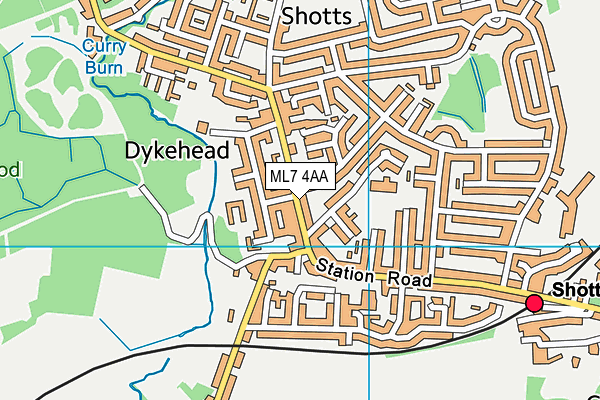 ML7 4AA map - OS VectorMap District (Ordnance Survey) ML7 4AA map - OS VectorMap District (Ordnance Survey)