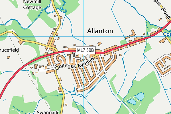 ML7 5BB map - OS VectorMap District (Ordnance Survey)