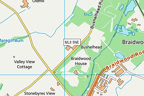 ML8 5NE map - OS VectorMap District (Ordnance Survey) ML8 5NE map - OS VectorMap District (Ordnance Survey)