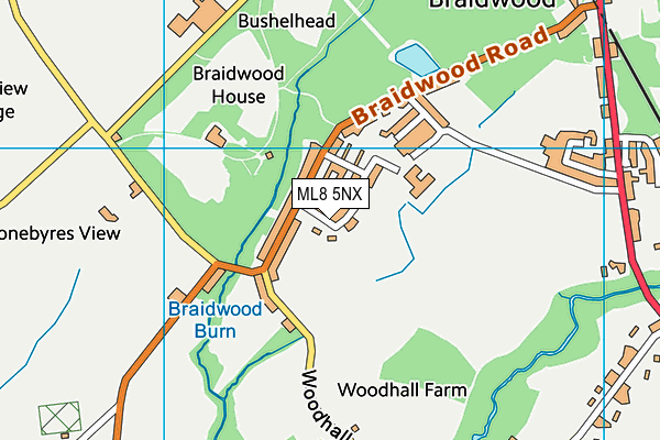 ML8 5NX map - OS VectorMap District (Ordnance Survey) ML8 5NX map - OS VectorMap District (Ordnance Survey)