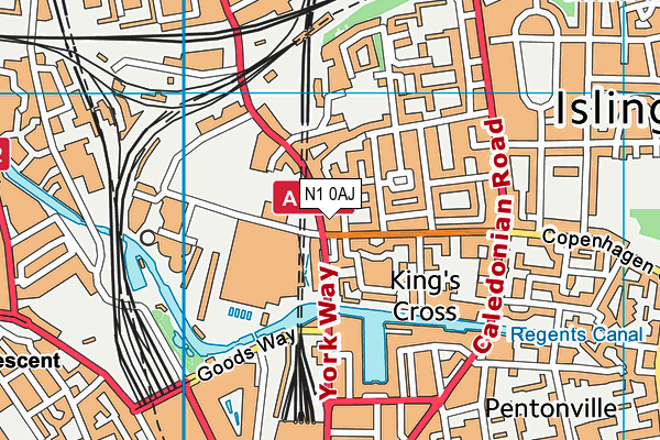 N1 0AJ map - OS VectorMap District (Ordnance Survey)