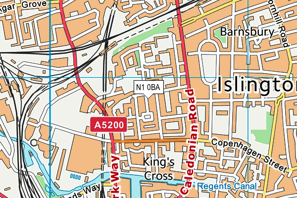 N1 0BA map - OS VectorMap District (Ordnance Survey)