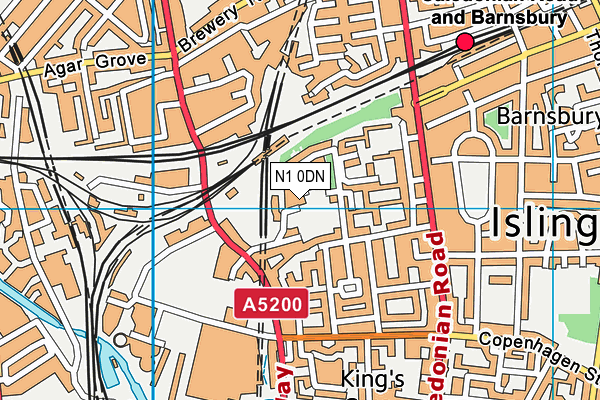 N1 0DN map - OS VectorMap District (Ordnance Survey)