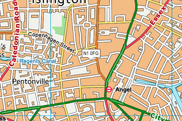 N1 0FG map - OS VectorMap District (Ordnance Survey)