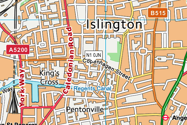 N1 0JN map - OS VectorMap District (Ordnance Survey)