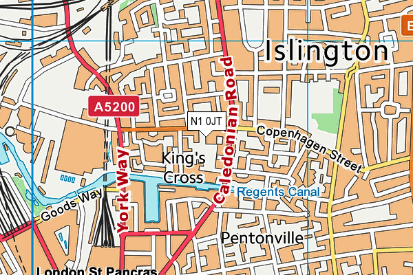 N1 0JT map - OS VectorMap District (Ordnance Survey)