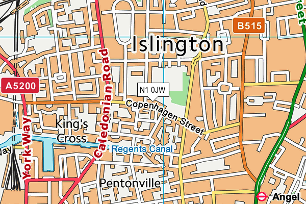 N1 0JW map - OS VectorMap District (Ordnance Survey)