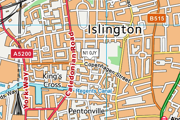 N1 0JY map - OS VectorMap District (Ordnance Survey)