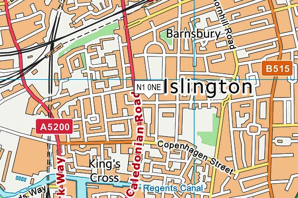N1 0NE map - OS VectorMap District (Ordnance Survey)
