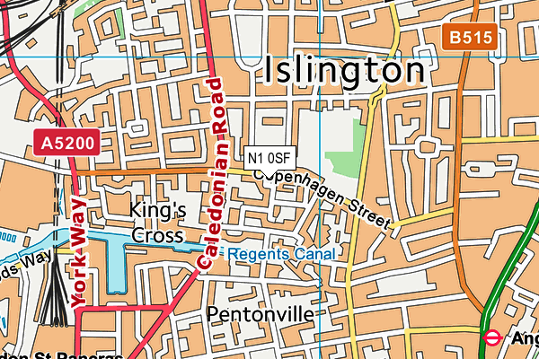 N1 0SF map - OS VectorMap District (Ordnance Survey)