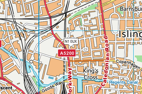 N1 0UX map - OS VectorMap District (Ordnance Survey)
