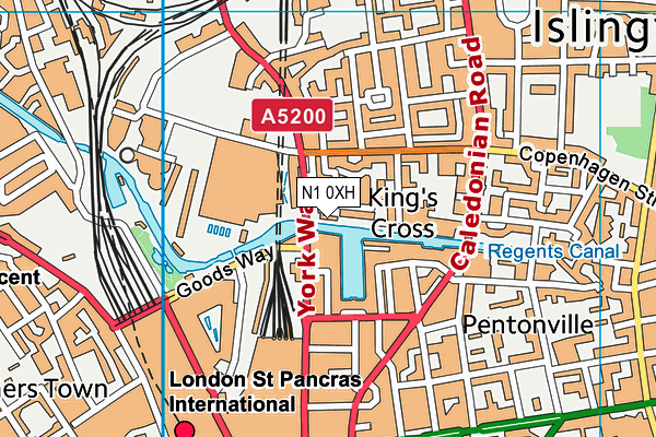 N1 0XH map - OS VectorMap District (Ordnance Survey)