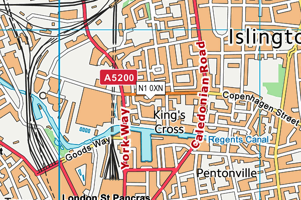 N1 0XN map - OS VectorMap District (Ordnance Survey)