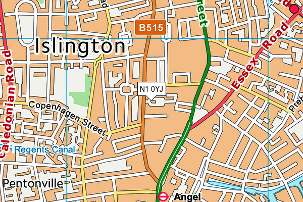 N1 0YJ map - OS VectorMap District (Ordnance Survey) N1 0YJ map - OS VectorMap District (Ordnance Survey)