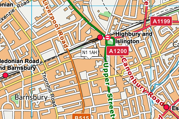N1 1AH map - OS VectorMap District (Ordnance Survey) N1 1AH map - OS VectorMap District (Ordnance Survey)