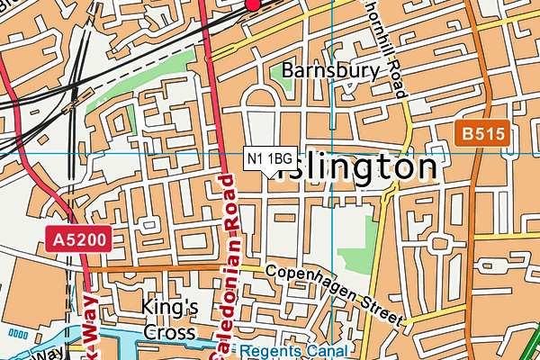 N1 1BG map - OS VectorMap District (Ordnance Survey) N1 1BG map - OS VectorMap District (Ordnance Survey)