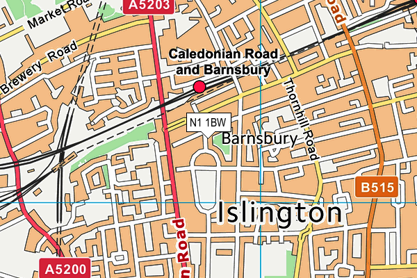 N1 1BW map - OS VectorMap District (Ordnance Survey) N1 1BW map - OS VectorMap District (Ordnance Survey)