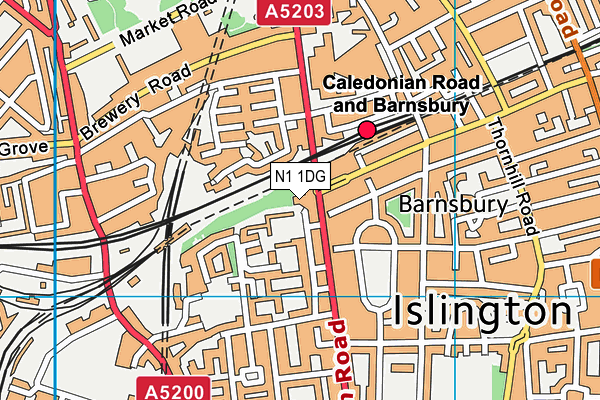 N1 1DG map - OS VectorMap District (Ordnance Survey) N1 1DG map - OS VectorMap District (Ordnance Survey)