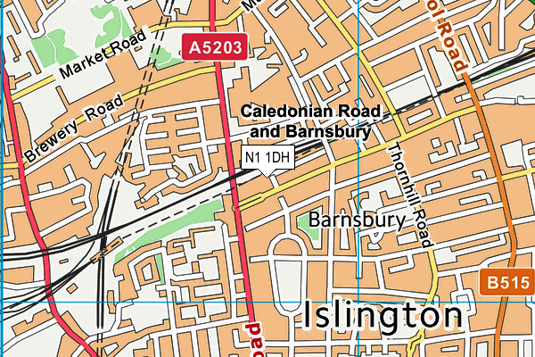 N1 1DH map - OS VectorMap District (Ordnance Survey)