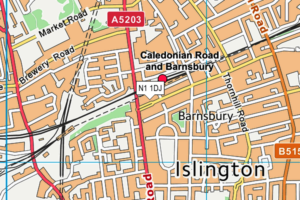 N1 1DJ map - OS VectorMap District (Ordnance Survey)