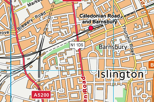 N1 1DS map - OS VectorMap District (Ordnance Survey)