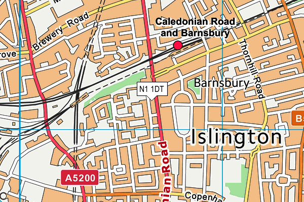 N1 1DT map - OS VectorMap District (Ordnance Survey) N1 1DT map - OS VectorMap District (Ordnance Survey)