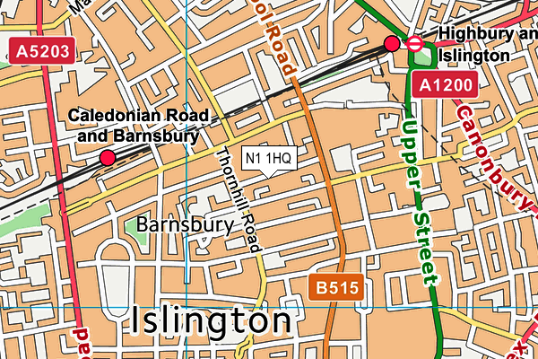 N1 1HQ map - OS VectorMap District (Ordnance Survey) N1 1HQ map - OS VectorMap District (Ordnance Survey)