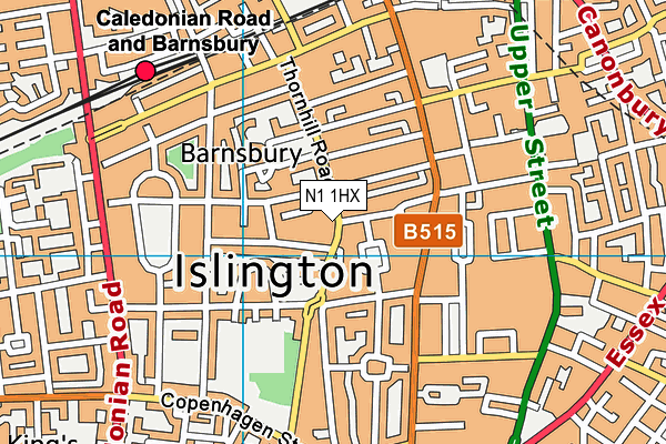 N1 1HX map - OS VectorMap District (Ordnance Survey) N1 1HX map - OS VectorMap District (Ordnance Survey)