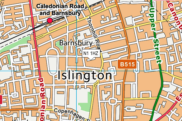 N1 1HZ map - OS VectorMap District (Ordnance Survey)
