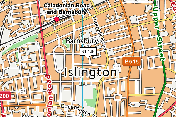 N1 1JE map - OS VectorMap District (Ordnance Survey) N1 1JE map - OS VectorMap District (Ordnance Survey)