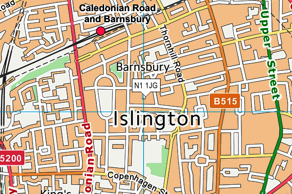 N1 1JG map - OS VectorMap District (Ordnance Survey) N1 1JG map - OS VectorMap District (Ordnance Survey)