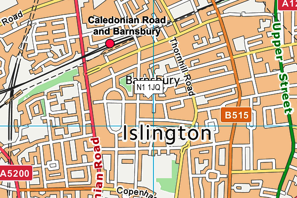 N1 1JQ map - OS VectorMap District (Ordnance Survey)