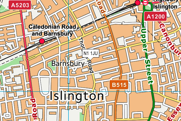 N1 1JU map - OS VectorMap District (Ordnance Survey)