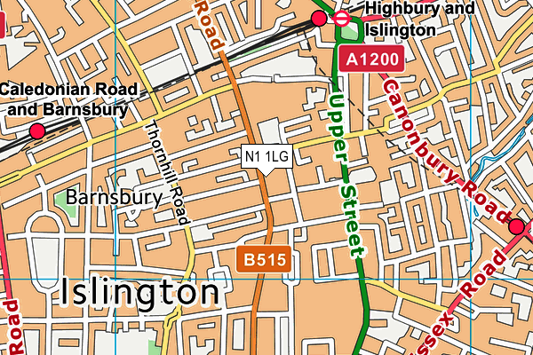N1 1LG map - OS VectorMap District (Ordnance Survey) N1 1LG map - OS VectorMap District (Ordnance Survey)