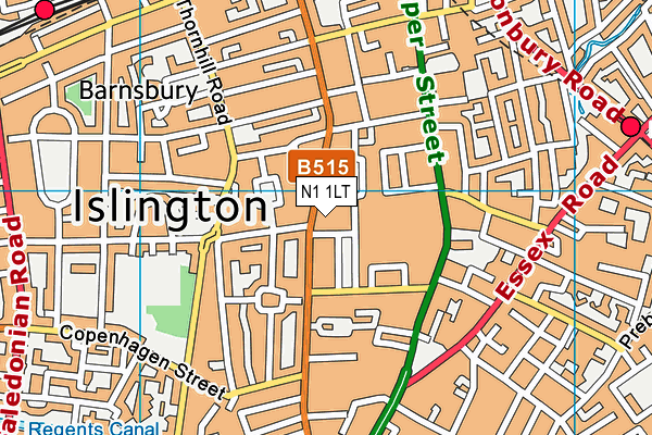 N1 1LT map - OS VectorMap District (Ordnance Survey) N1 1LT map - OS VectorMap District (Ordnance Survey)