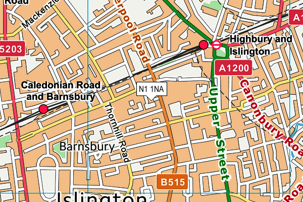 N1 1NA map - OS VectorMap District (Ordnance Survey) N1 1NA map - OS VectorMap District (Ordnance Survey)