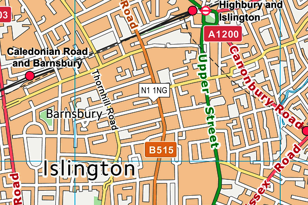 N1 1NG map - OS VectorMap District (Ordnance Survey)