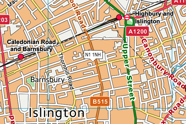 N1 1NH map - OS VectorMap District (Ordnance Survey) N1 1NH map - OS VectorMap District (Ordnance Survey)